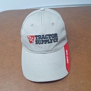 TSC Tractor Supply Co Baseball Cap Tan Red Since 1938 Embroidered Adj Strap